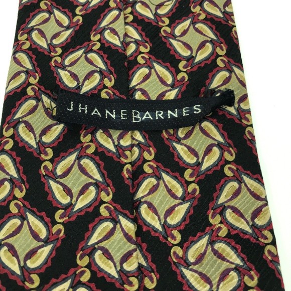 JHANE BARNES Tie Original Fabric 100% Silk Japan Geometric Men’s Necktie 👔 57" - Picture 5 of 12